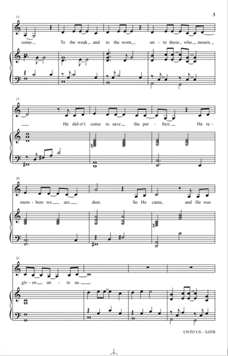 Unto Us 4-Part scores gallery preview page 2