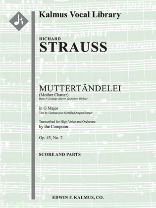 Muttertaendelei, Op. 43/2 [composer's transcription in G]