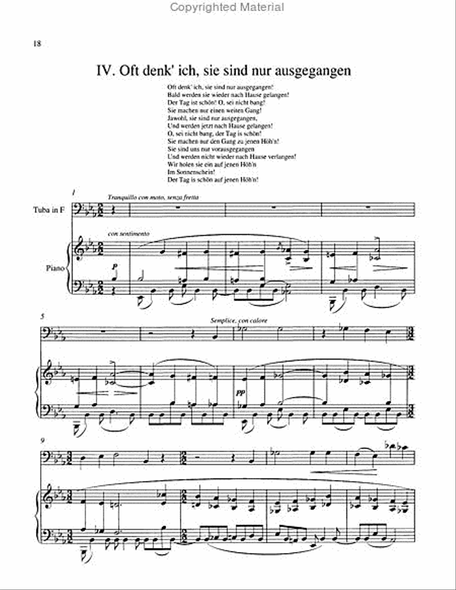 Kinder-Totenlieder Tuba scores gallery preview page 5