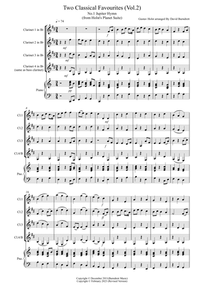 2 Classical Favourites for Clarinet Quartet (volume two)