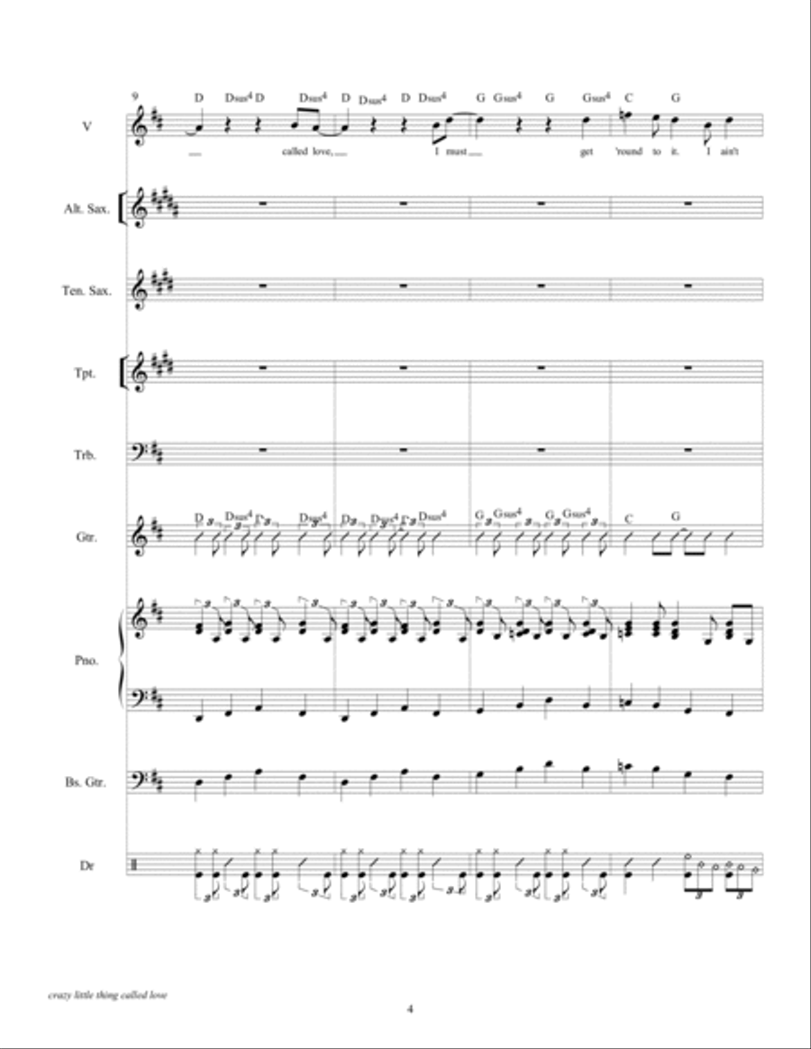Crazy Little Thing Called Love Small Ensemble scores gallery preview page 6