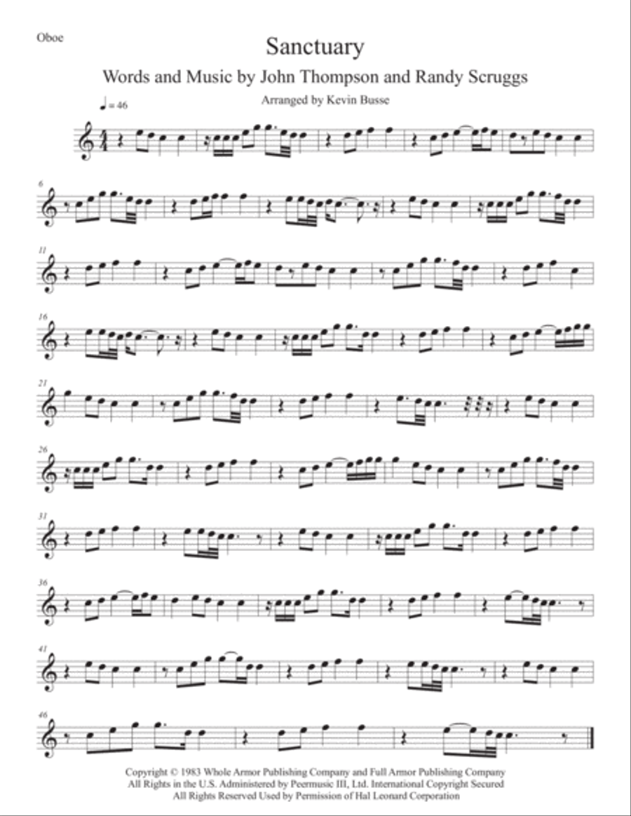 Sanctuary Oboe Solo scores gallery preview page 1