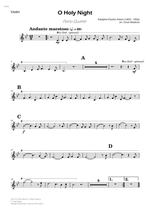 O Holy Night - Piano Quartet (Individual Parts)