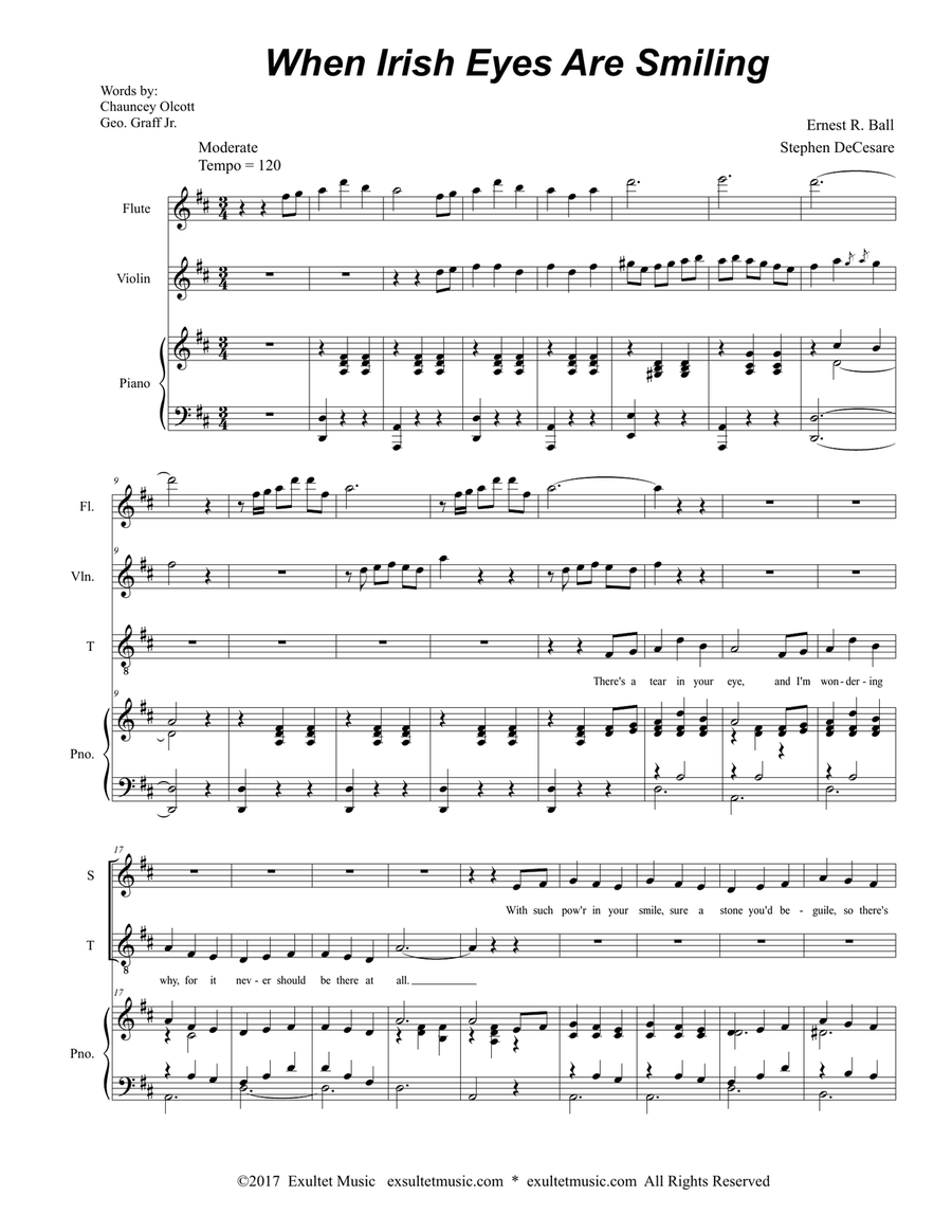 When Irish Eyes Are Smiling (Duet for Soprano and Tenor Solo) Tenor Voice scores gallery preview page 1