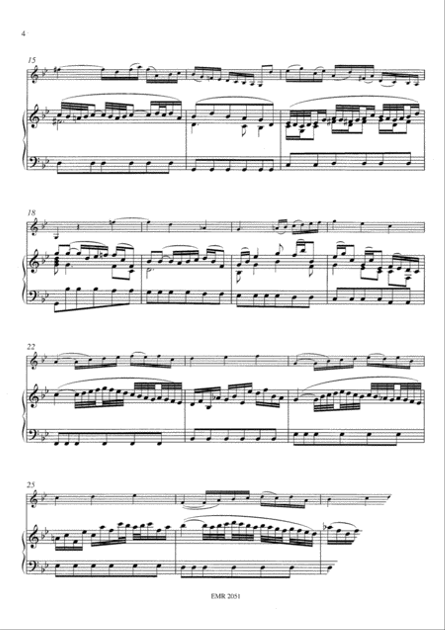 Sonata No. 6 in Bb Major Flute Solo scores gallery preview page 4