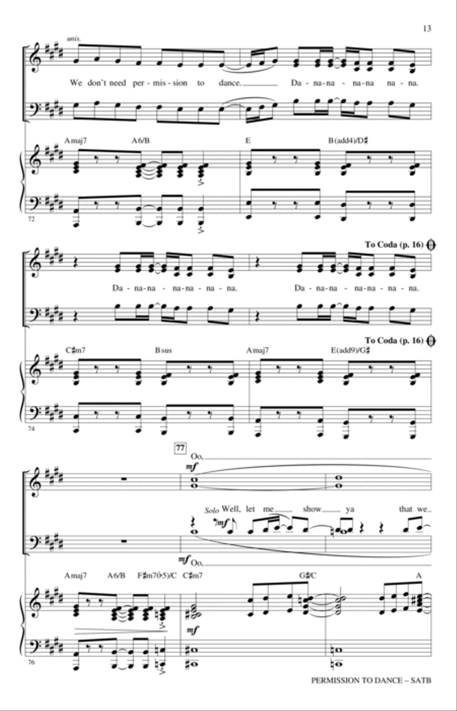 Permission To Dance (arr. Roger Emerson) 4-Part scores gallery preview page 12