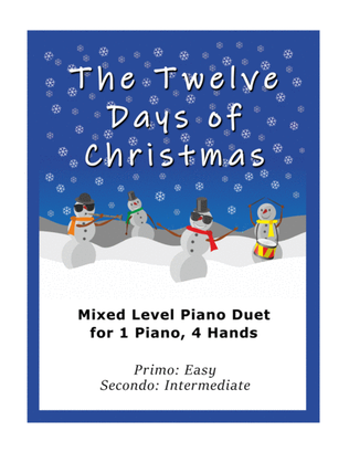 Book cover for The Twelve Days of Christmas (Easy Piano Duet; 1 Piano, 4-Hands)