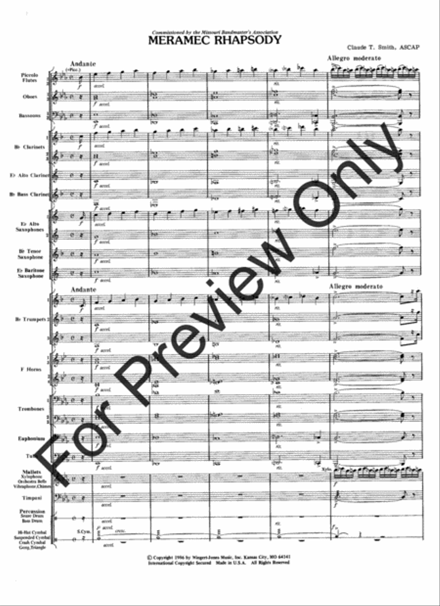 Meramec Rhapsody (Score) Meramec Rhapsody (Score) Concert Band scores gallery preview page 4