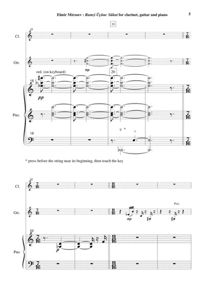 Elmir Mirzoev: "Ramzi Üçkunc Sükut "Mystic Triangular Silence" for bass clarinet (doubles Bb clarine