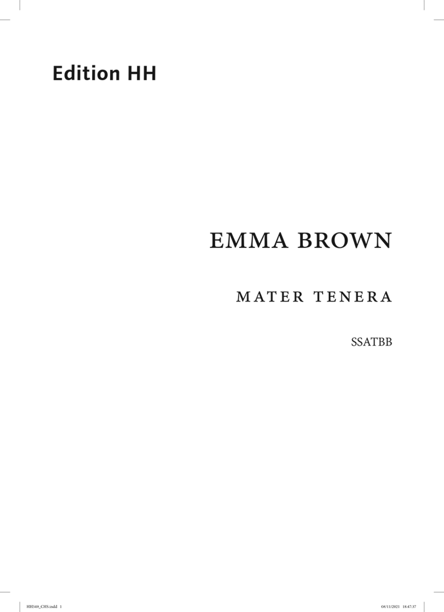 Mater tenera SSATBB scores gallery preview page 1