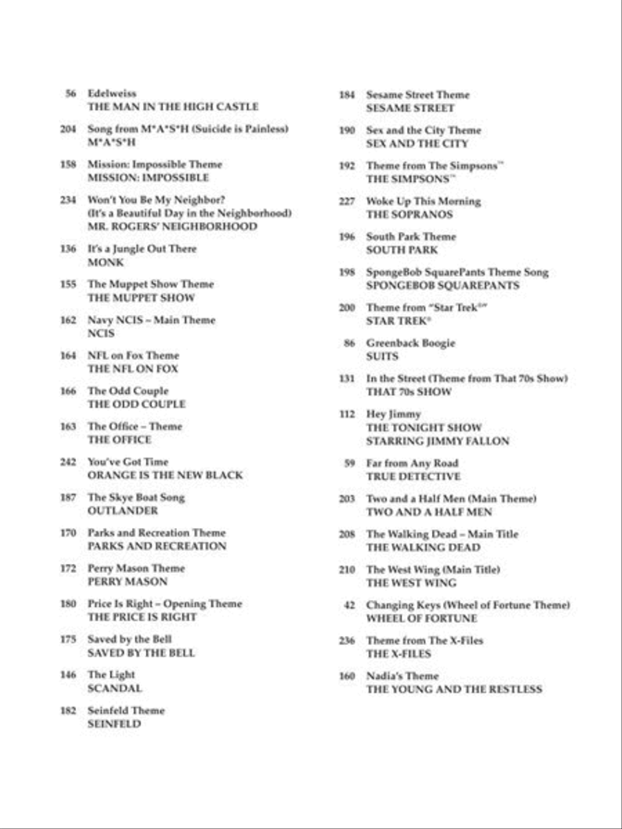 Big Book of TV Theme Songs – 2nd Edition Piano, Vocal, Guitar scores gallery preview page 5