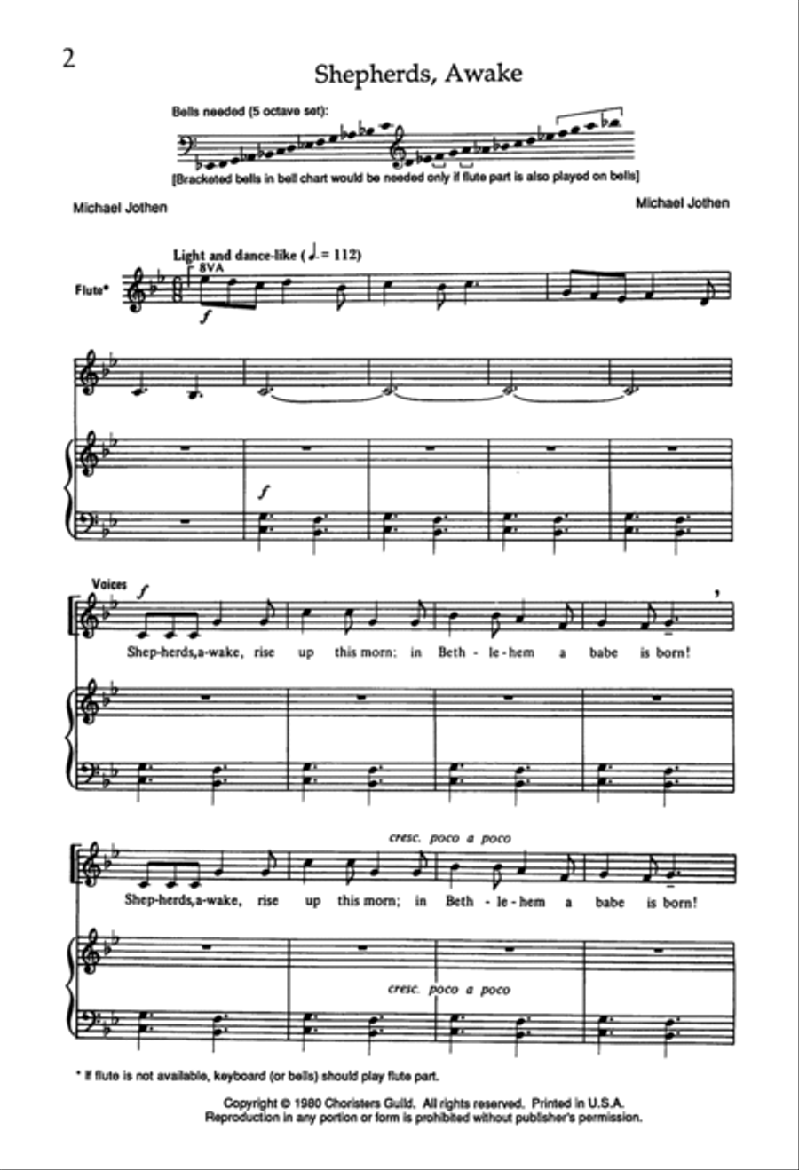 Shepherds, Awake Shepherds, Awake Unison Choir scores gallery preview page 2