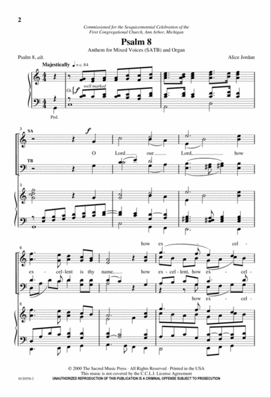 Psalm 8 4-Part scores gallery preview page 2