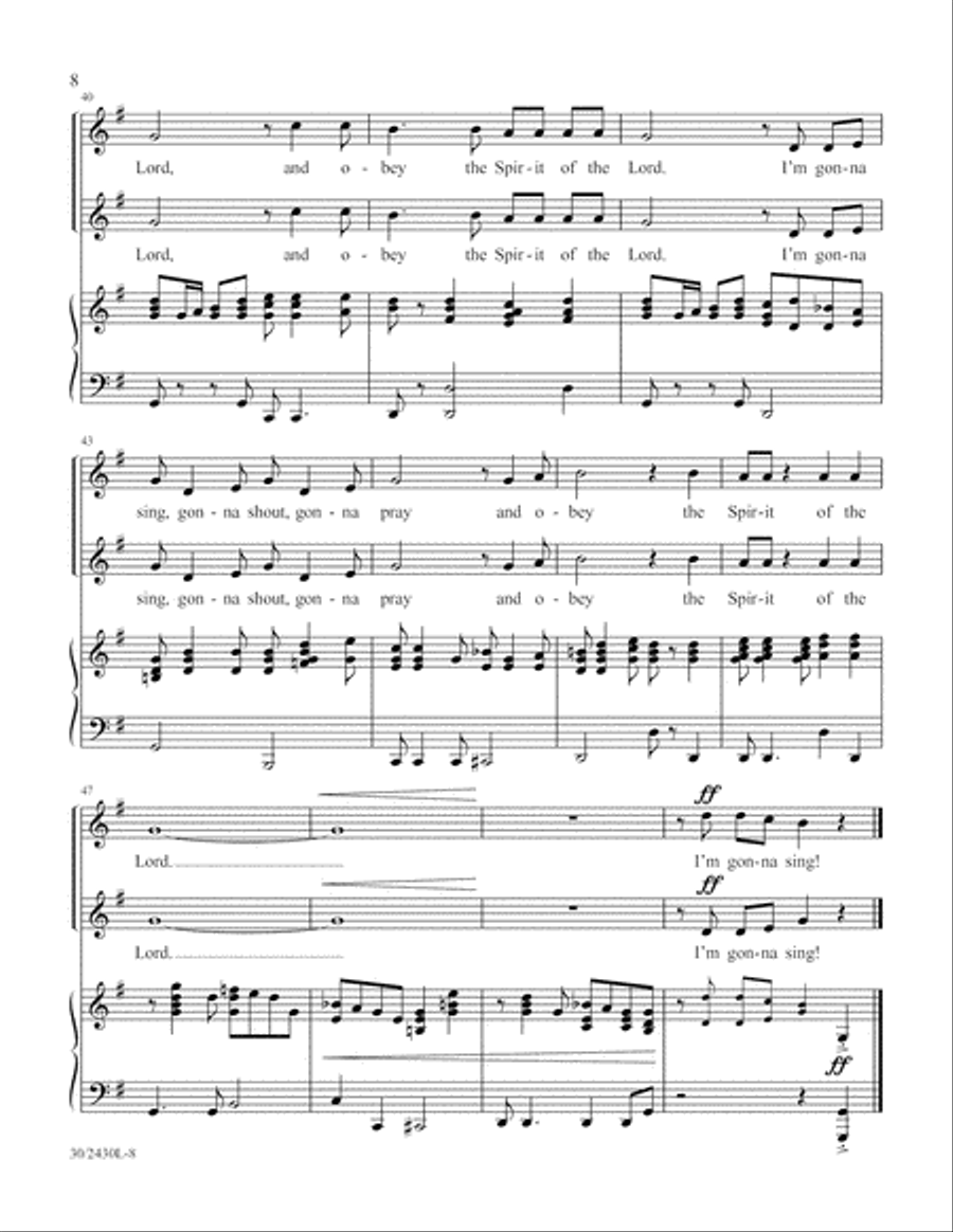 Simply Spirituals Unison Choir scores gallery preview page 9