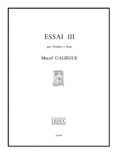 Galiegue Essai 3 Trombone & Piano Book