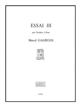 Galiegue Essai 3 Trombone & Piano Book