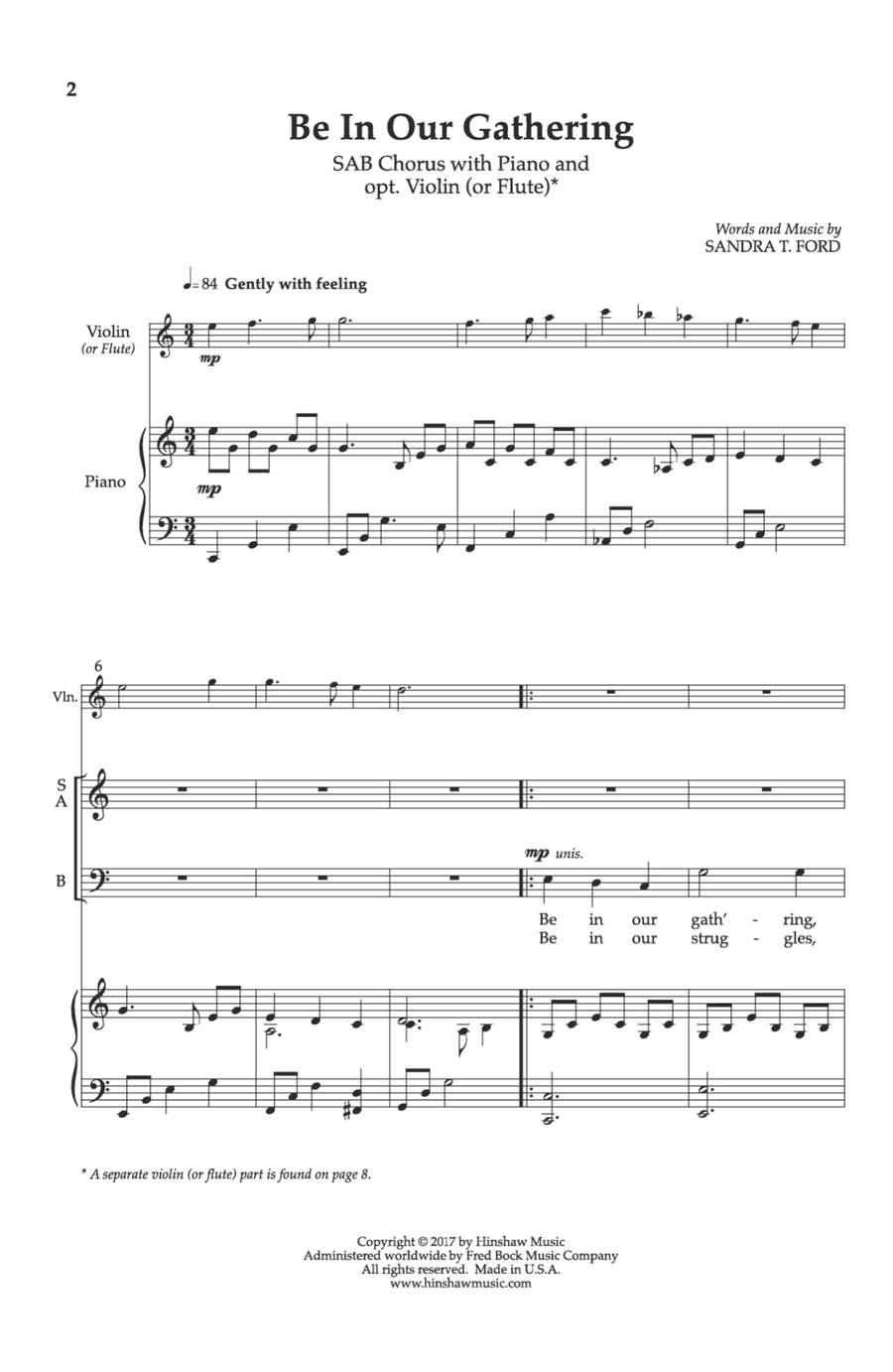 Be in Our Gathering 3-Part scores gallery preview page 1