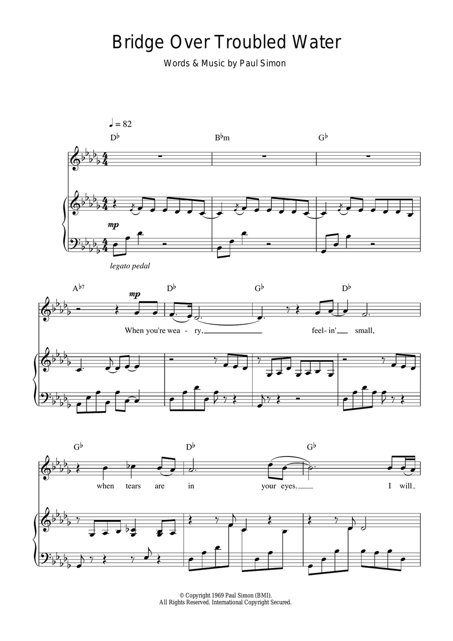 Bridge Over Troubled Water Acoustic Guitar scores gallery preview page 1