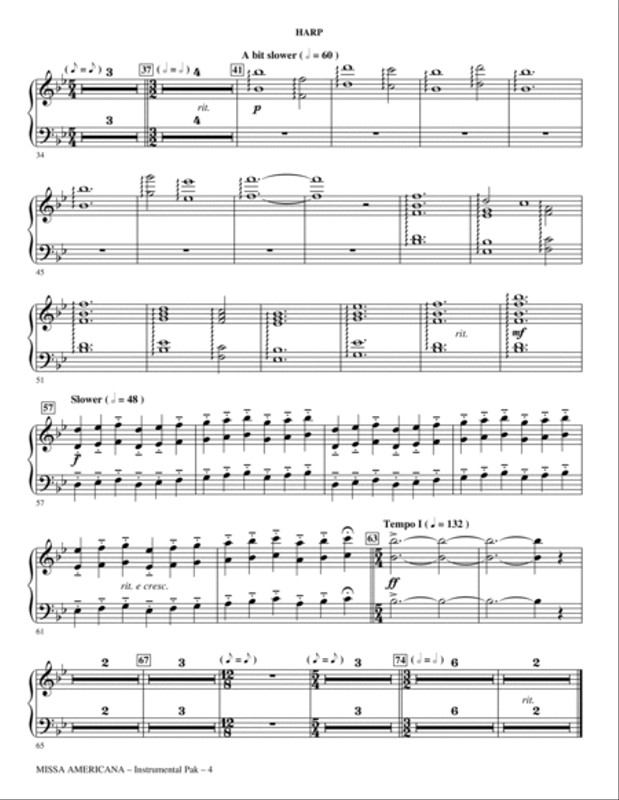 Missa Americana - Harp Missa Americana - Harp Choir scores gallery preview page 4