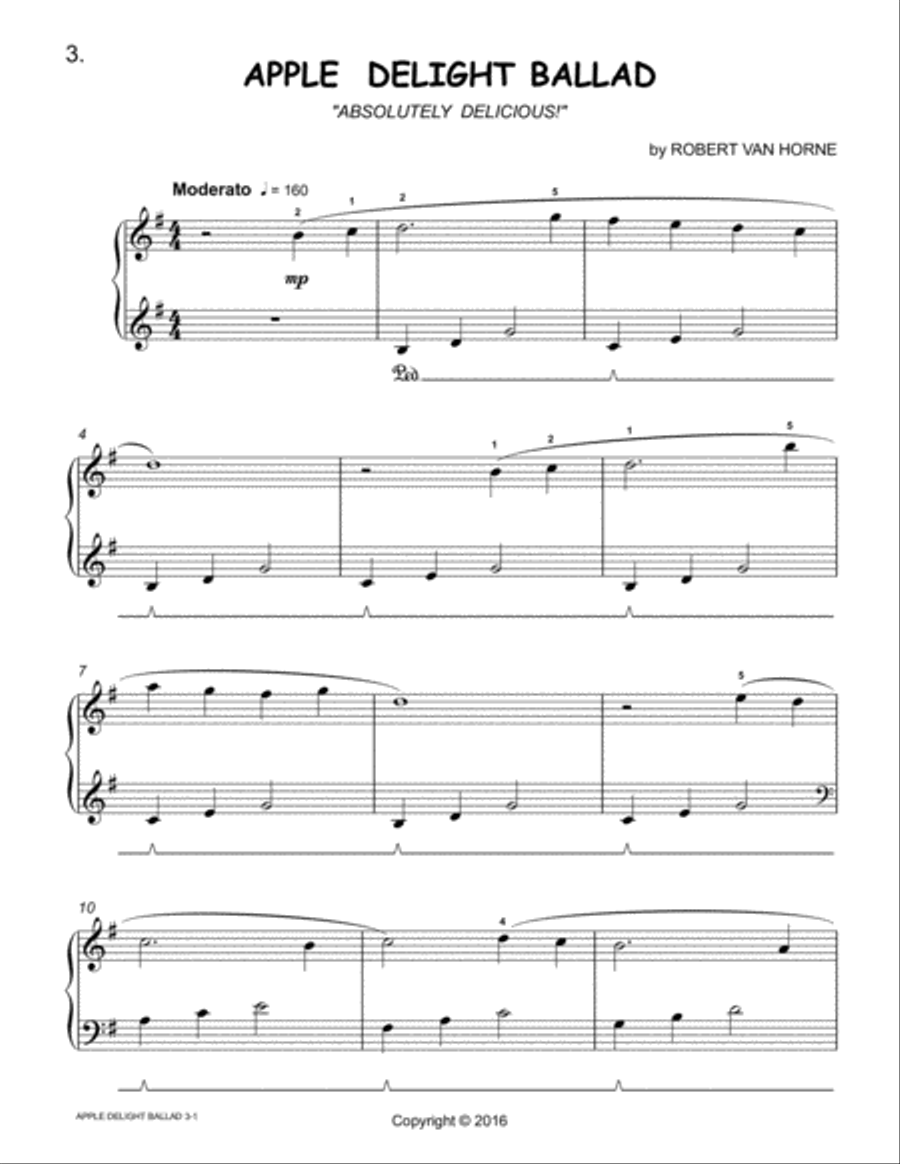 WHAT'S FOR DESSERT? (8 Piano Pieces by Robert Van Horne) Easy Piano scores gallery preview page 3