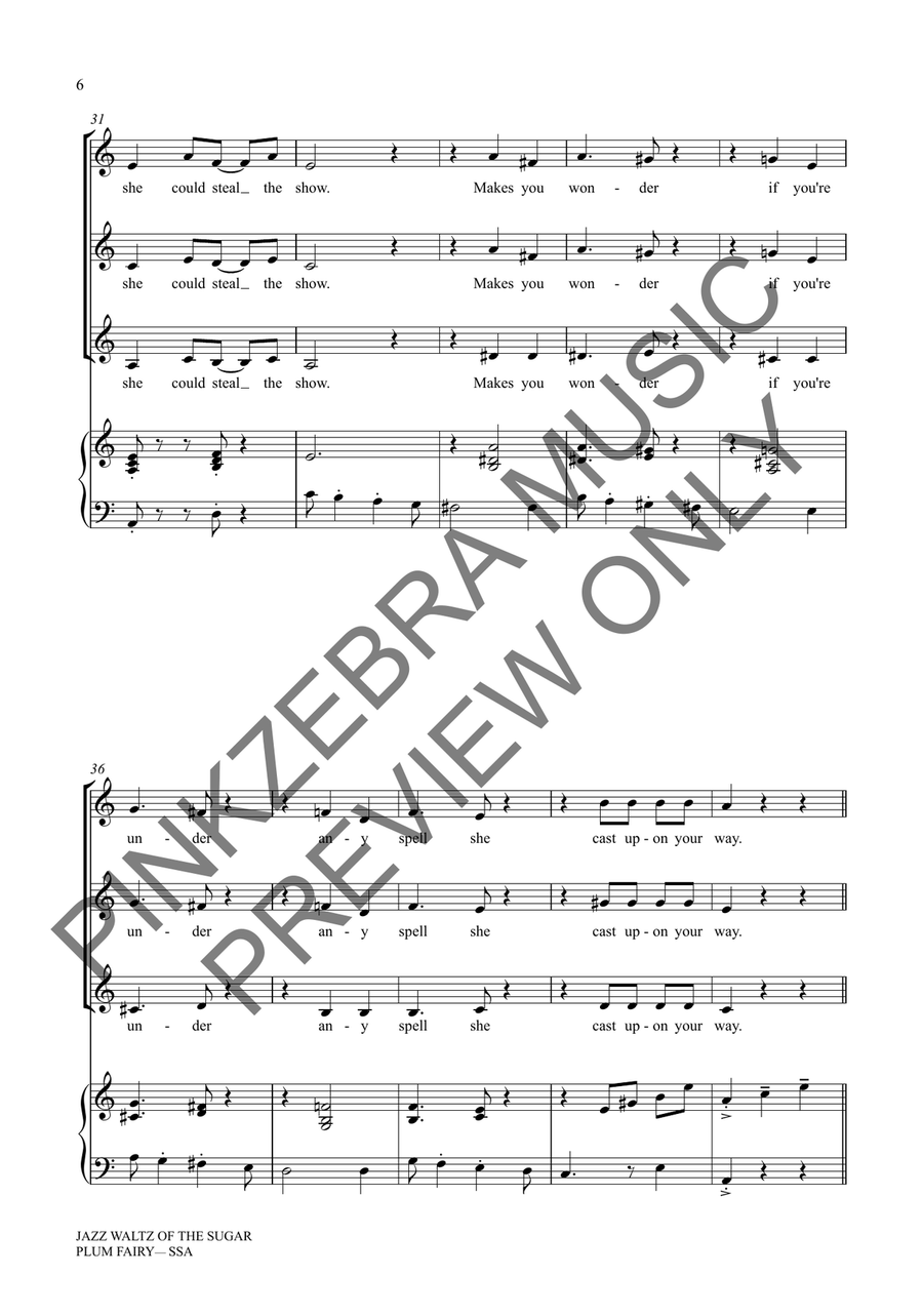 Jazz Waltz of the Sugar Plum Fairy (SSA) SSA scores gallery preview page 7