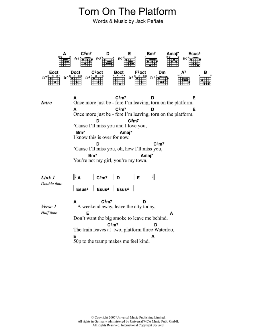 Torn On The Platform Easy Guitar scores gallery preview page 1