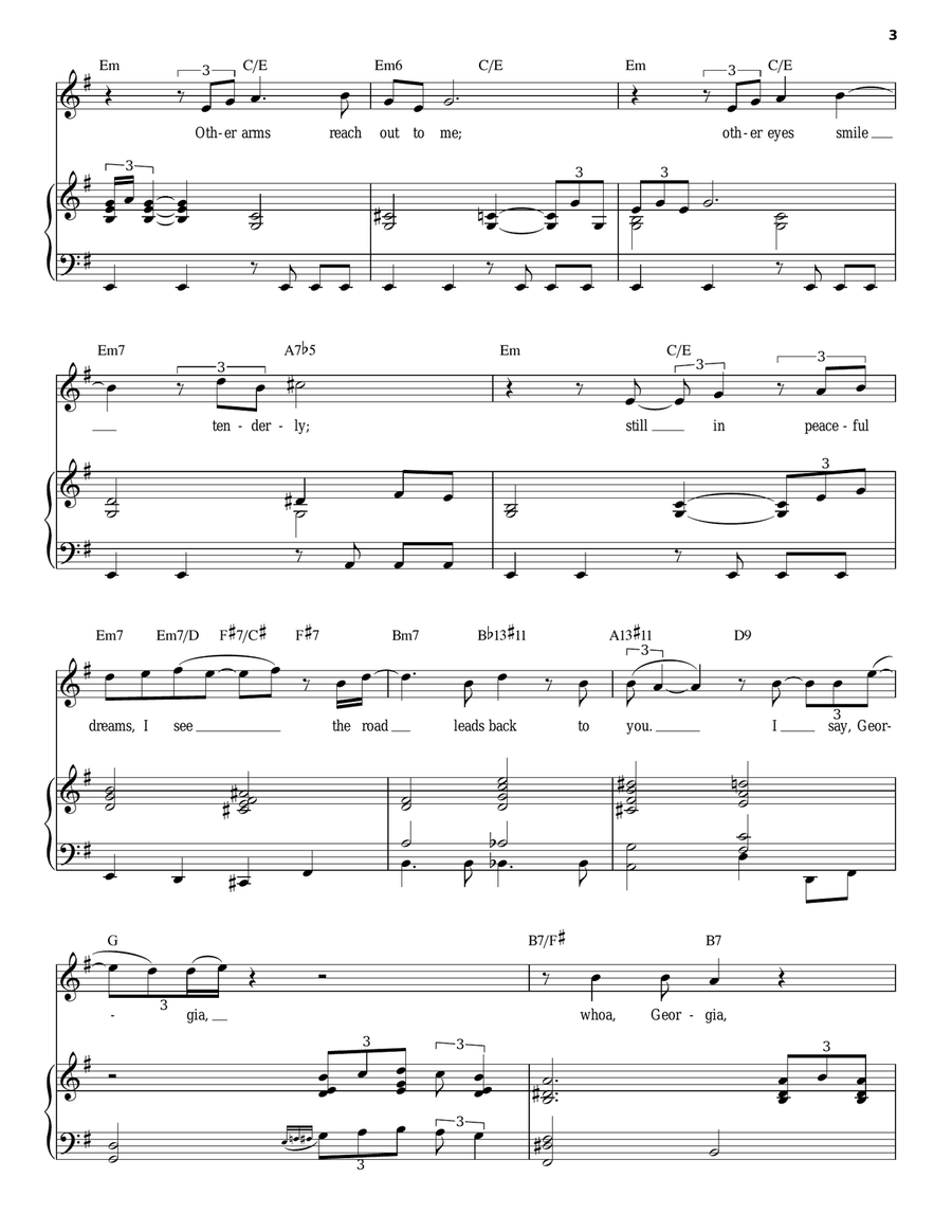Georgia On My Mind Piano, Vocal scores gallery preview page 3