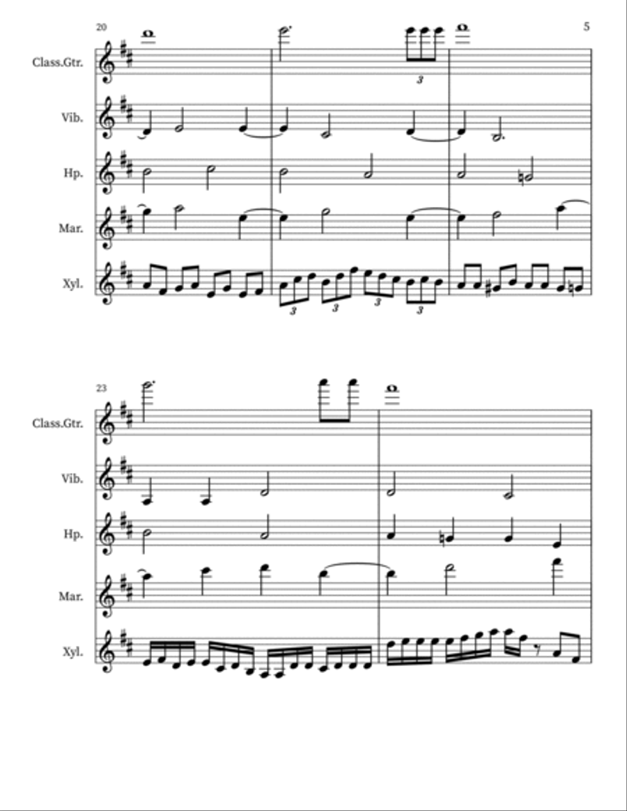 Ambrosia 10 for Guitar, Vibraphone, Harp, Xylophone Small Ensemble scores gallery preview page 5
