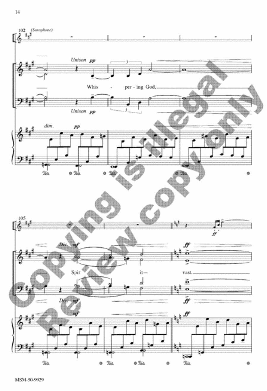 Ancient Waters Warmed with Life 4-Part scores gallery preview page 33