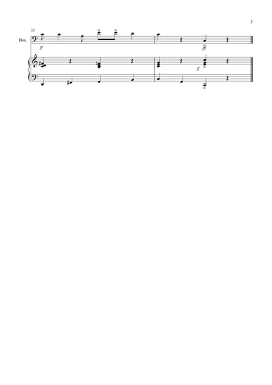 Burnie's Ragtime for Bassoon and Piano Bassoon Solo scores gallery preview page 3