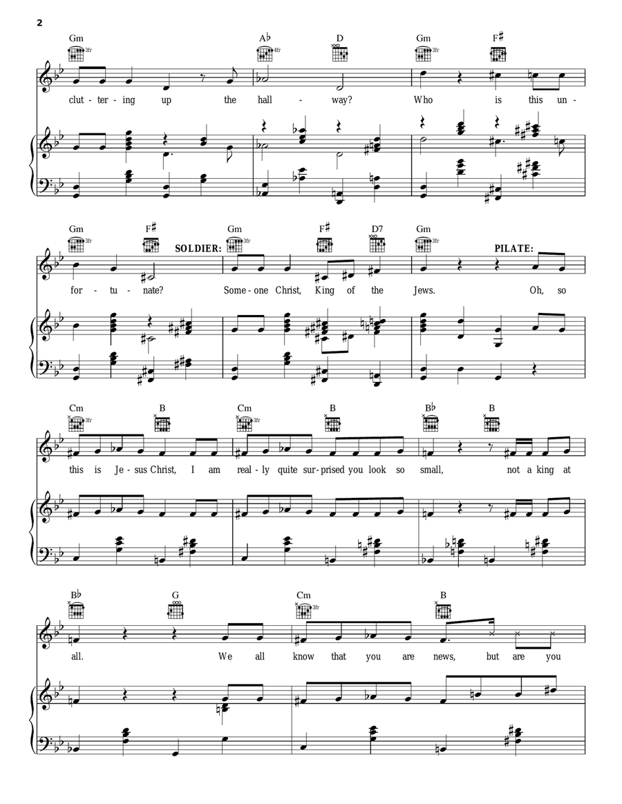 Pilate And Christ Piano, Vocal, Guitar scores gallery preview page 2