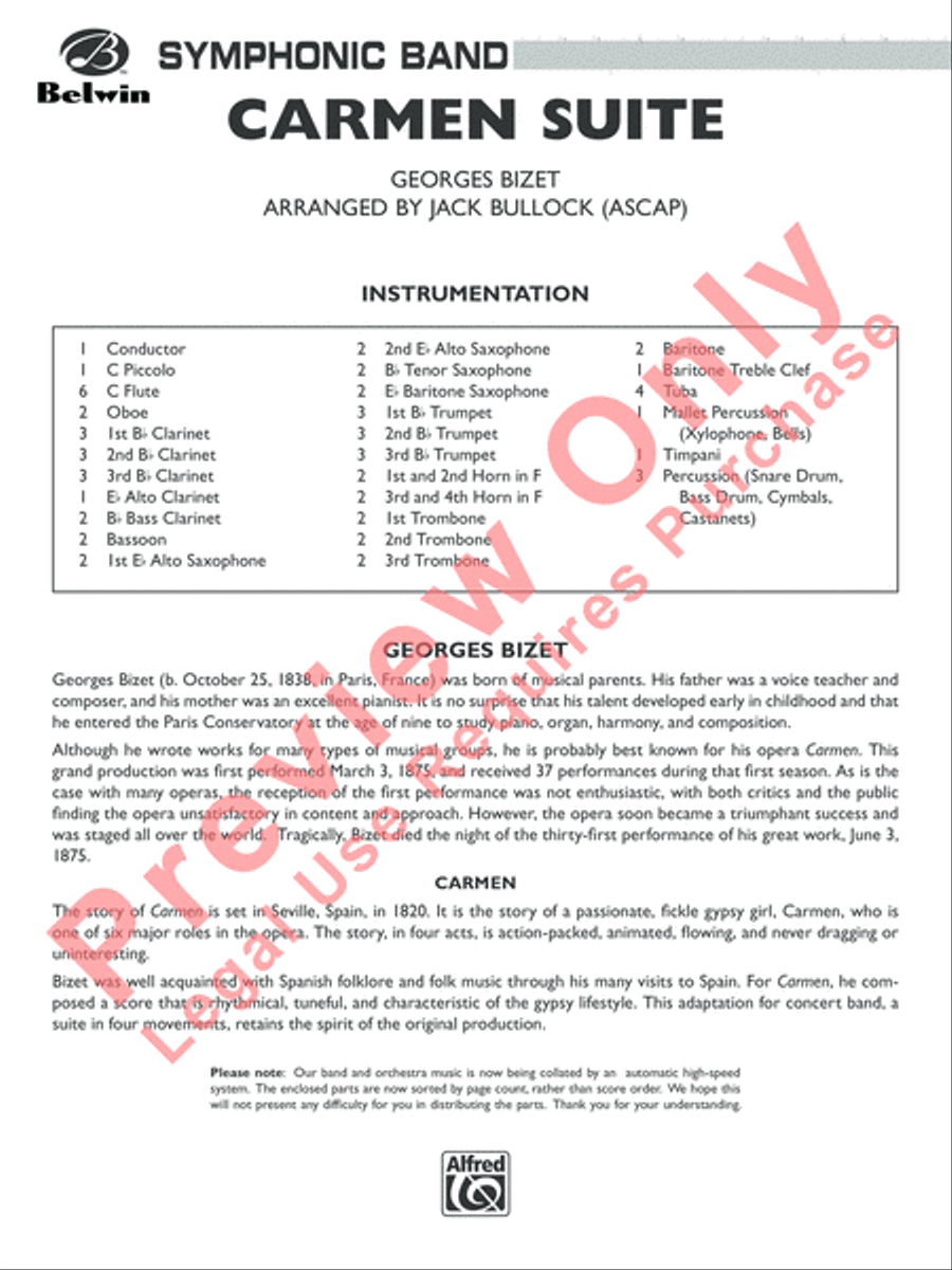 Carmen Suite Concert Band scores gallery preview page 2