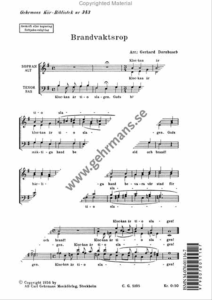 Brandvaktsrop 4-Part scores gallery preview page 2