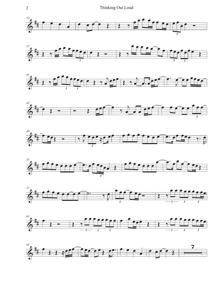 Thinking Out Loud Flute Solo scores gallery preview page 2