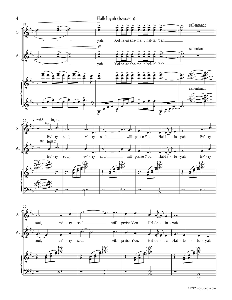 Halleluyah (Psalm 150) SSA scores gallery preview page 4