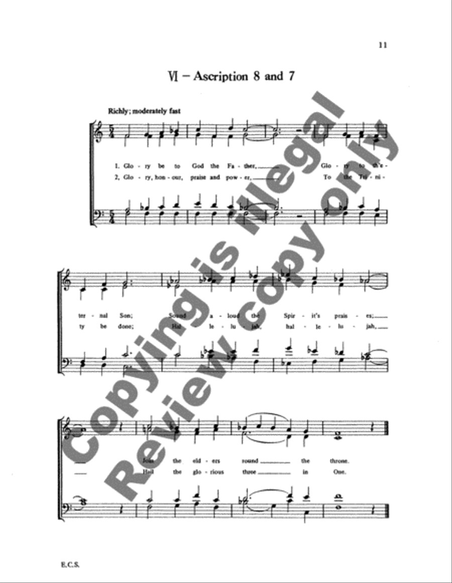 Six Hymns to Doctor Watts 4-Part scores gallery preview page 14