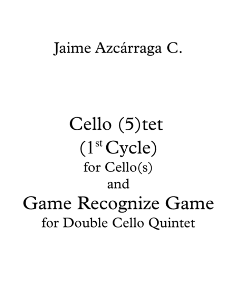 Cello (5)tet and Game Recognize Game Cello Solo scores gallery preview page 1