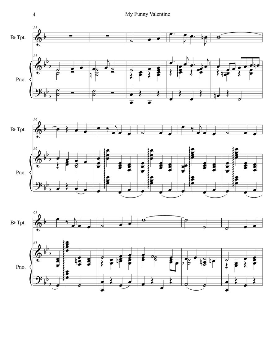 My Funny Valentine My Funny Valentine Trumpet Solo scores gallery preview page 4