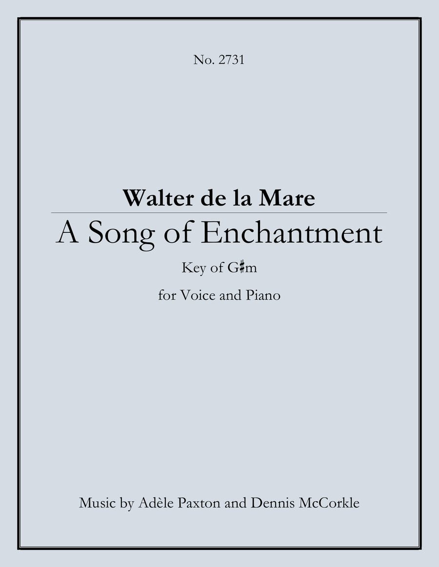 A Song of Enchantment - Original Song Setting of Walter de la Mare's Poetry for VOICE and PIANO: Key Voice Solo scores gallery preview page 1
