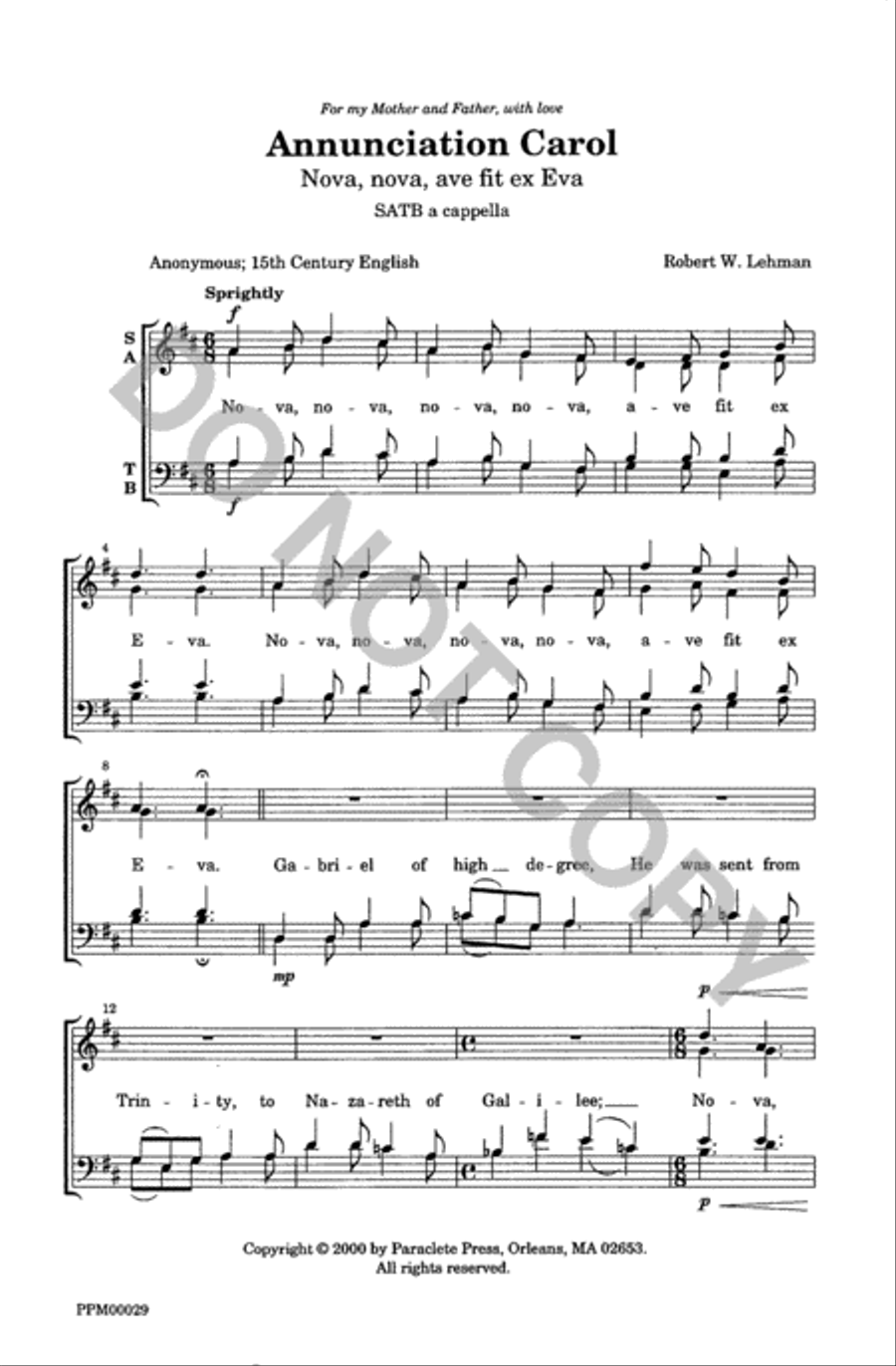Annunciation Carol Divisi scores gallery preview page 2