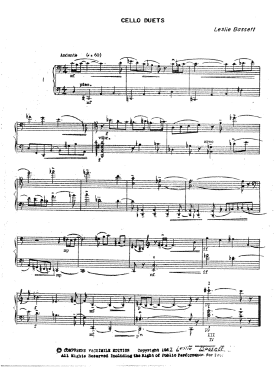 [Bassett] Cello Duets String Duet scores gallery preview page 3