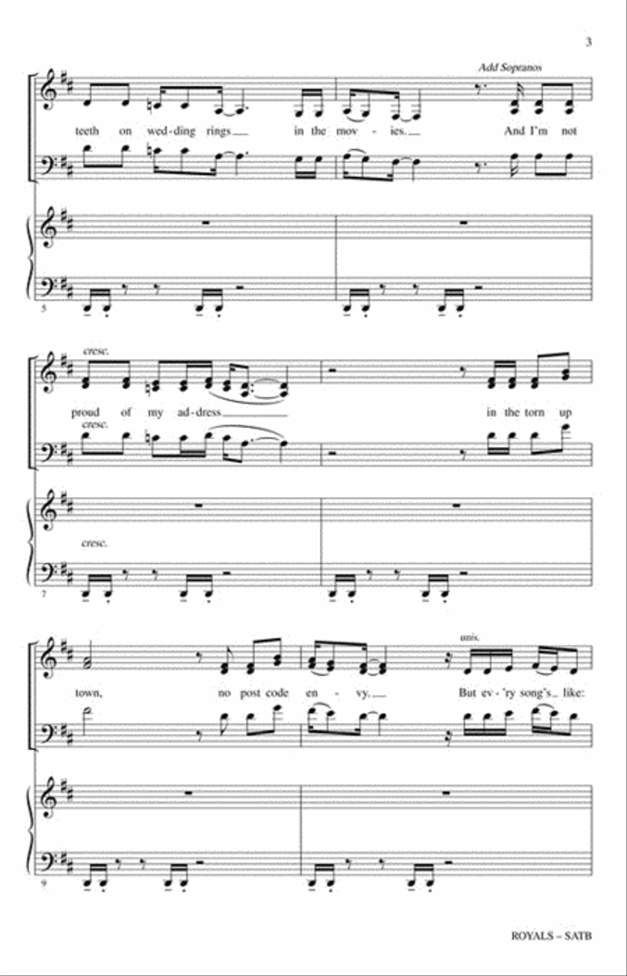 Royals Choir scores gallery preview page 3