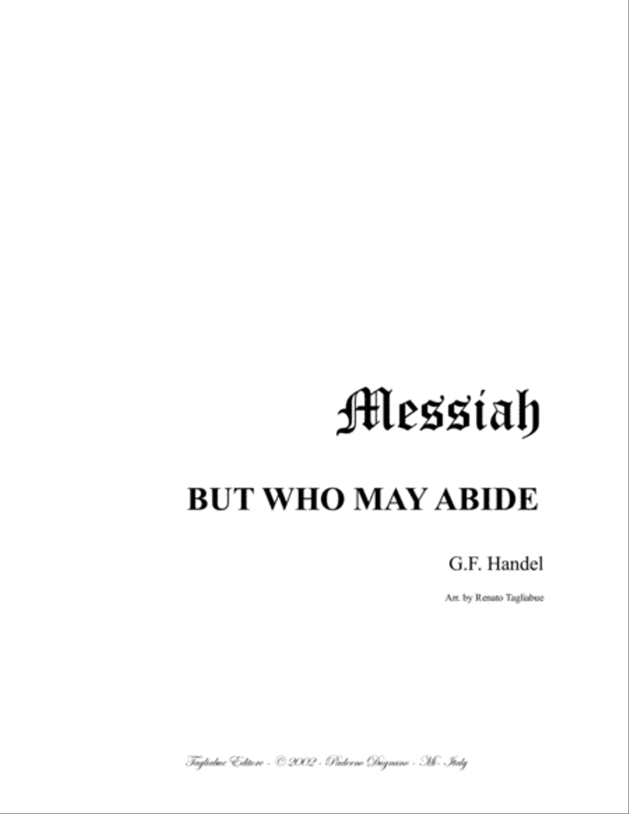 BUT WHO MAY ABIDE - Messiah - For Alto and Harpsichord Voice scores gallery preview page 1