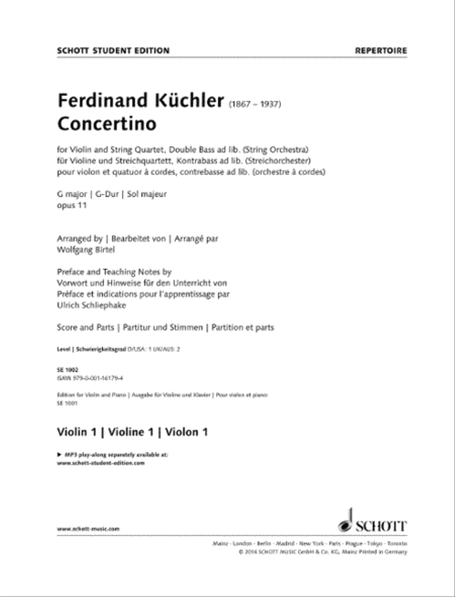 Concertino G major Violin scores gallery preview page 1