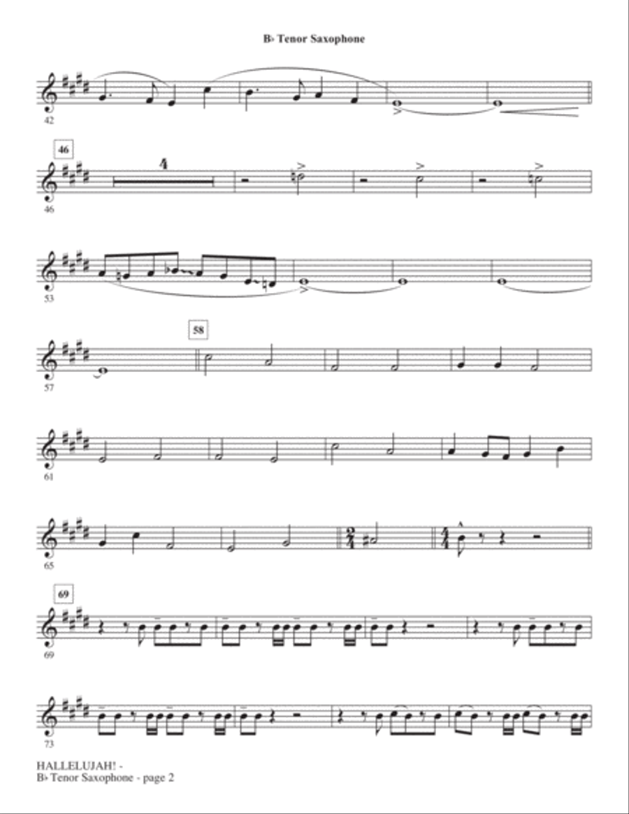 Hallelujah! (from Messiah Rocks) - Tenor Saxophone (Tromb. 2 sub) Choir scores gallery preview page 2