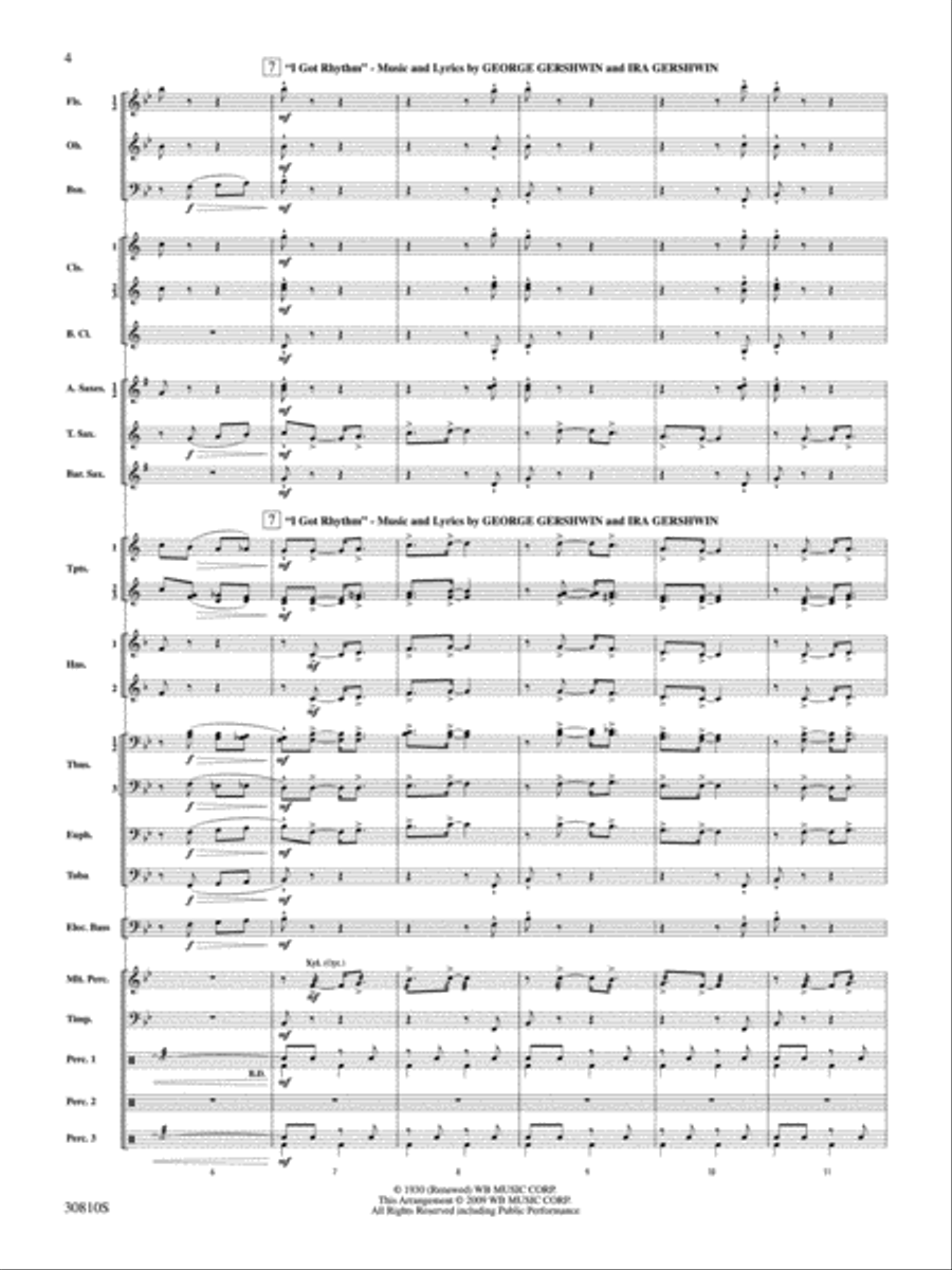 A Tribute to Gershwin Concert Band scores gallery preview page 3