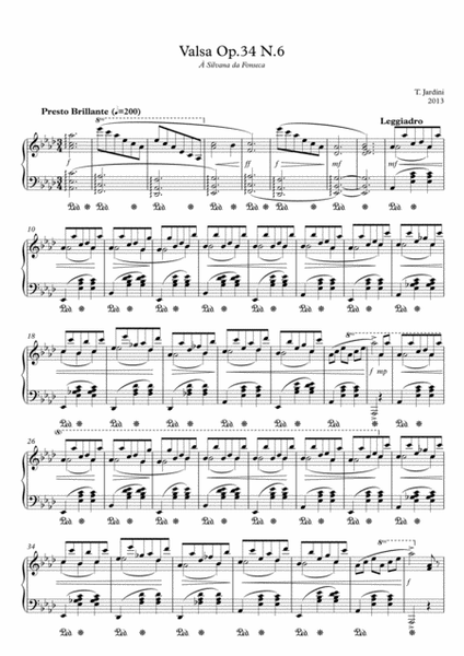 Op.34 Waltz N.6 Presto Brillante in A Flat Major