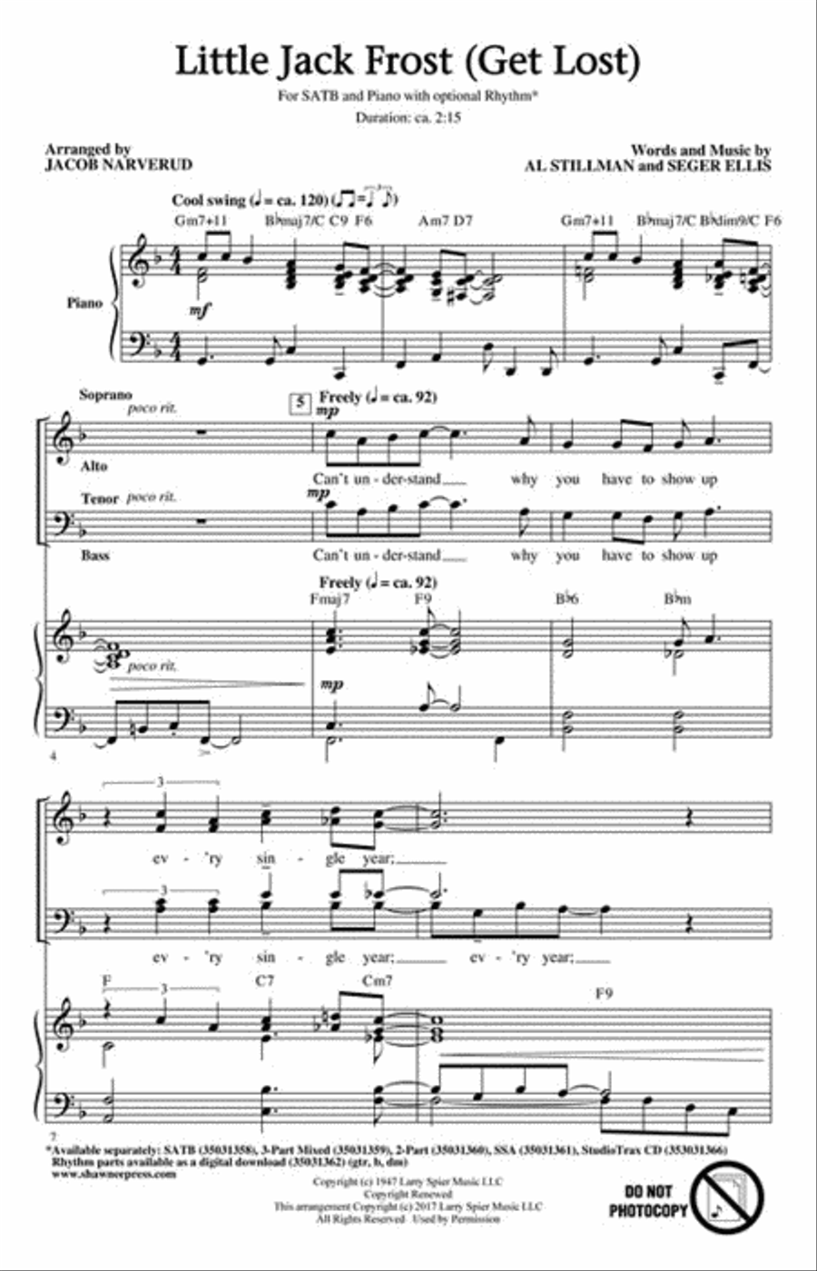 Little Jack Frost Get Lost 4-Part scores gallery preview page 2