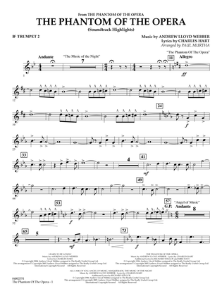 Book cover for The Phantom Of The Opera (Soundtrack Highlights) (arr. Paul Murtha) - Bb Trumpet 2