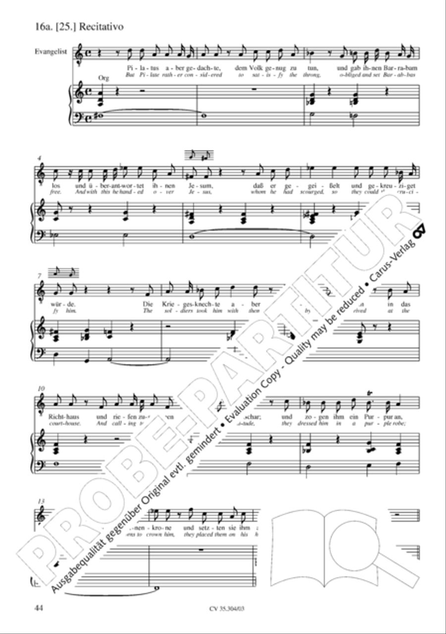 St. Mark Passion (Markus-Passion) 4-Part scores gallery preview page 45